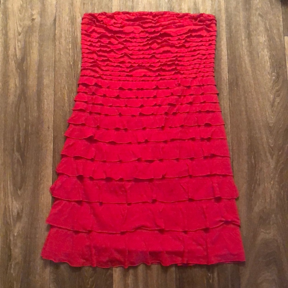 Express strapless ruffle dress